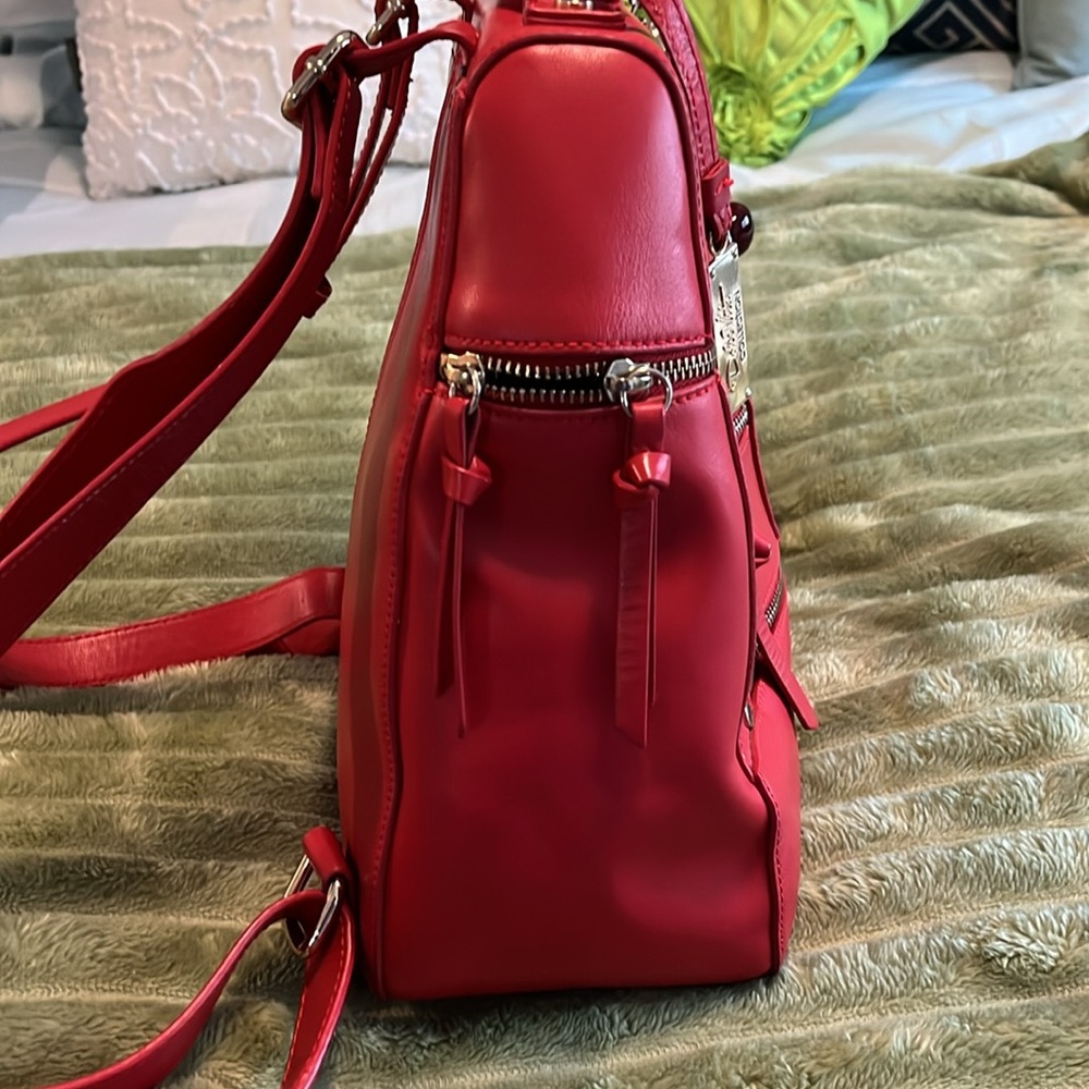 Dolce Vita red leather backpack I put the cherry keychain on it to look morecut - Picture 5 of 13